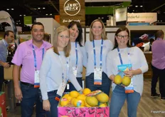 Posing with the new greenhouse grown melon variety Alonna are Paul Murracas, Amanda Sebele, Lindsay Gammon, Devon Kennedy, and Alaina Wilkins with Pure Flavor.